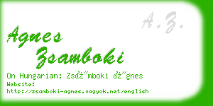 agnes zsamboki business card